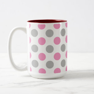 Tasse 2 Couleurs Pois rose et gris