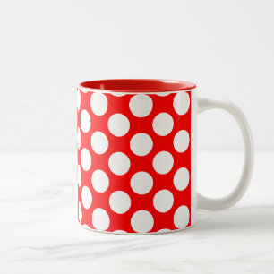 Tasse 2 Couleurs Pois sur le rouge