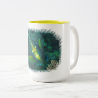 Tasse 2 Couleurs Poisson-ange - Élégance au récif | Vue brossée |