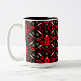 Tasse 2 Couleurs Poisson d'art populaire nordique