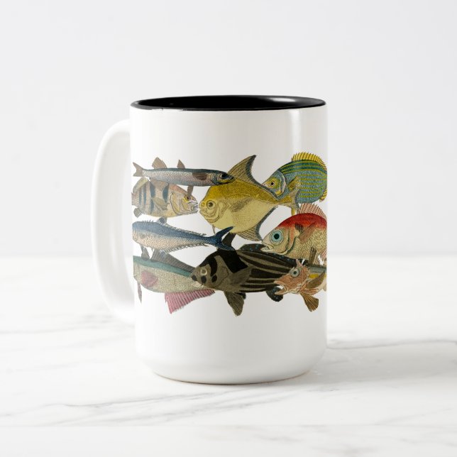 Tasse 2 Couleurs Poisson Pêcheur Tropical Poisson Exotique Poisson  (Devant gauche)