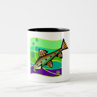 Tasse 2 Couleurs Poisson Vintage rétro-tropique