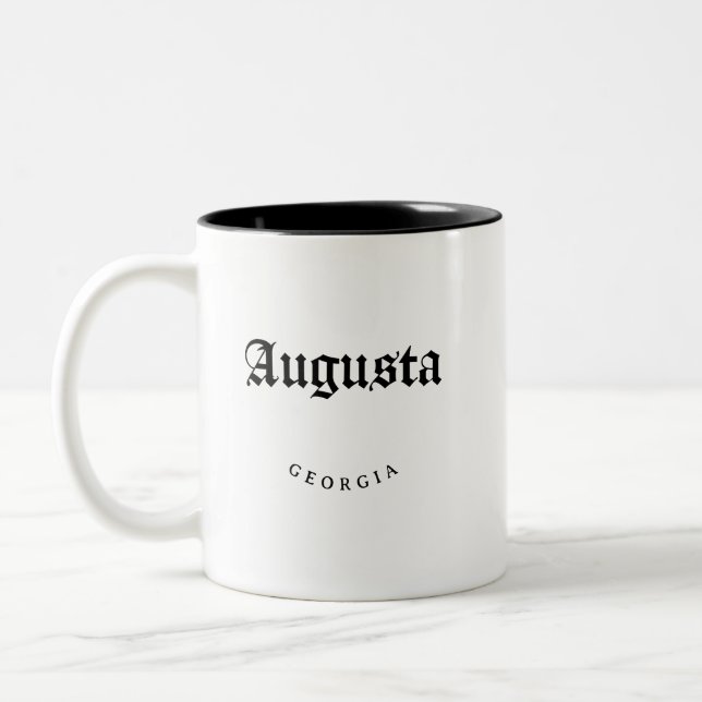 Tasse 2 Couleurs Police noire Augusta Georgia (Gauche)