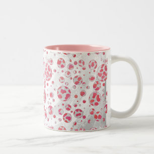 Tasse 2 Couleurs Polka Dot Dalmatie rose et blanc