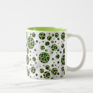 Tasse 2 Couleurs Polka Dot Leopard noir et vert