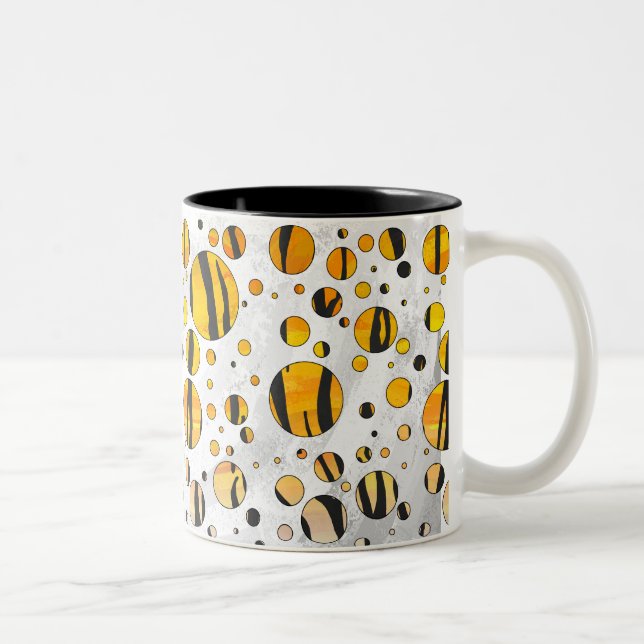 Tasse 2 Couleurs Polka Dot Tiger noir et orange (Droit)