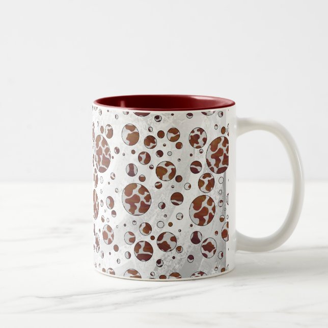 Tasse 2 Couleurs Polka Dot Vache Brown et blanche (Droit)