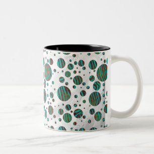 Tasse 2 Couleurs Polka Dot Zebra Brown et Turquoise