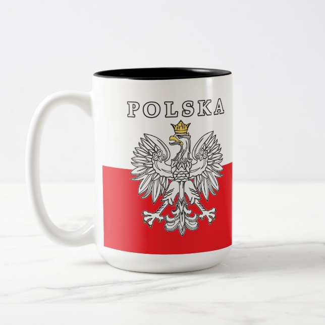Tasse 2 Couleurs Polska avec aigle polonais (Gauche)
