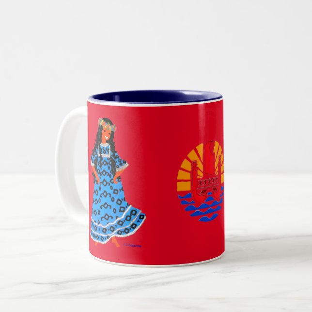 Tasse 2 Couleurs Polynésie Française, Océan Pacifique (Devant gauche)