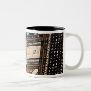 Tasse 2 Couleurs Polynésie, Royaume des Tonga. Détail de tapa