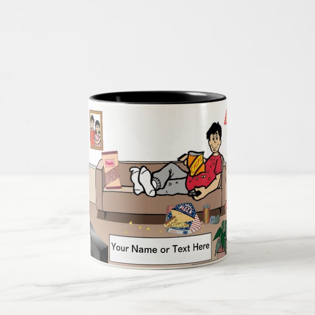 Tasse 2 Couleurs Pomme de terre - Dessin masculin par PrintedPerfec (Centre)