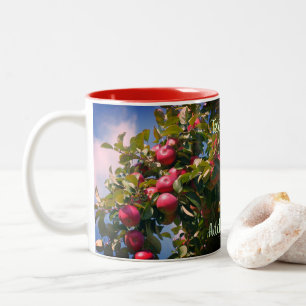 Tasse 2 Couleurs Pommes Rouges Sur L'Arbre Nature Personnalisée  