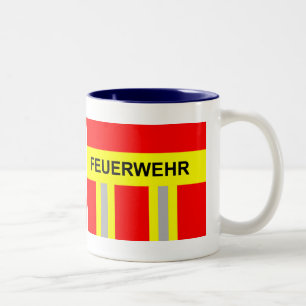 Tasse 2 Couleurs Pompier Symbole de l'uniforme rouge