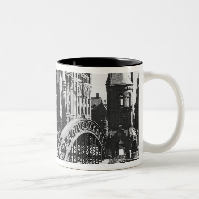 Tasse 2 Couleurs Pont dans le Speicherstadt Hambourg, c.1910 (Droit)
