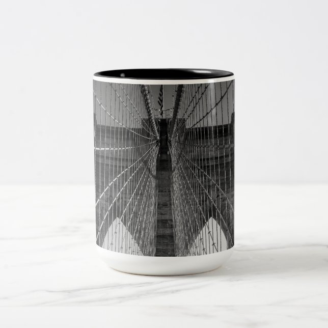 Tasse 2 Couleurs Pont de Brooklyn NYC (Centre)