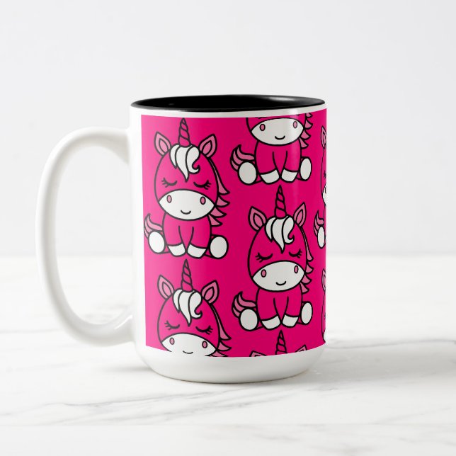 Tasse 2 Couleurs Pony de licorne rose (Gauche)