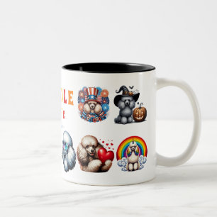 Tasse 2 Couleurs Poodle Love Cadeau Pour Amoureux des animaux