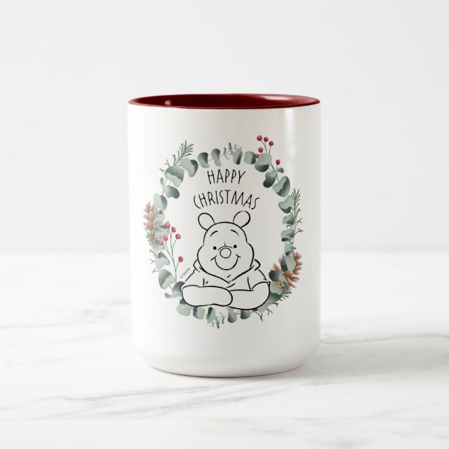 Tasse 2 Couleurs Pooh | Bonne couronne de Noël (Centre)