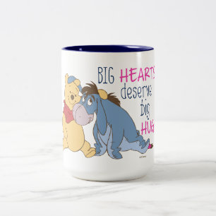 Tasse 2 Couleurs Pooh et Eeyore  Les grands coeurs méritent de gra