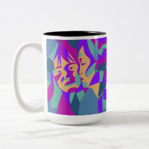 Tasse 2 Couleurs Pop art   Deux femmes   2 côté