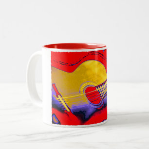 Tasse 2 Couleurs Pop Art Guitare