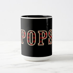 Tasse 2 Couleurs POPS Rustique Rouge Noir Buffalo Damier Carrés
