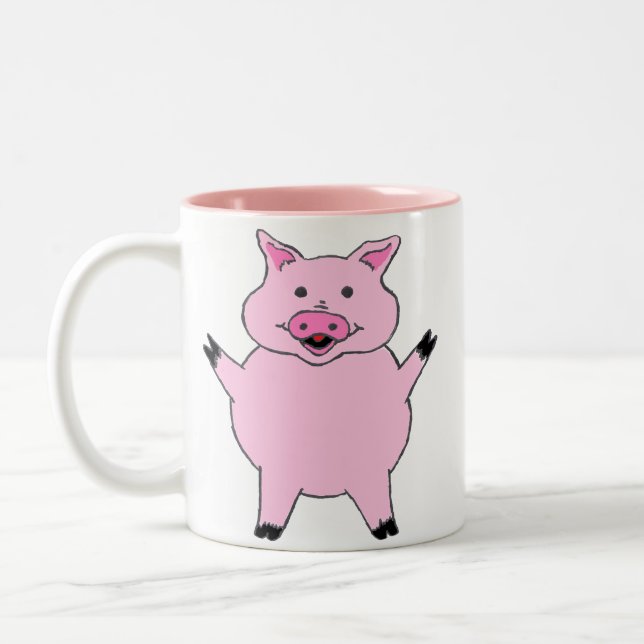 Tasse 2 Couleurs Porc rose (Gauche)