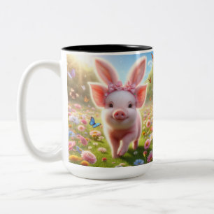 Tasse 2 Couleurs Porcs dans les oreilles de lapin
