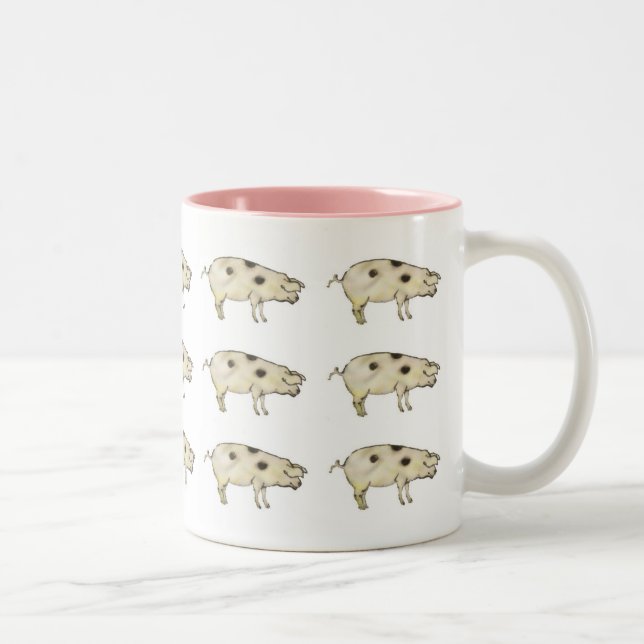 Tasse 2 Couleurs Porcs en rose (Droit)