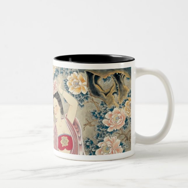 Tasse 2 Couleurs Port d'une fleur dans la tête (Droit)