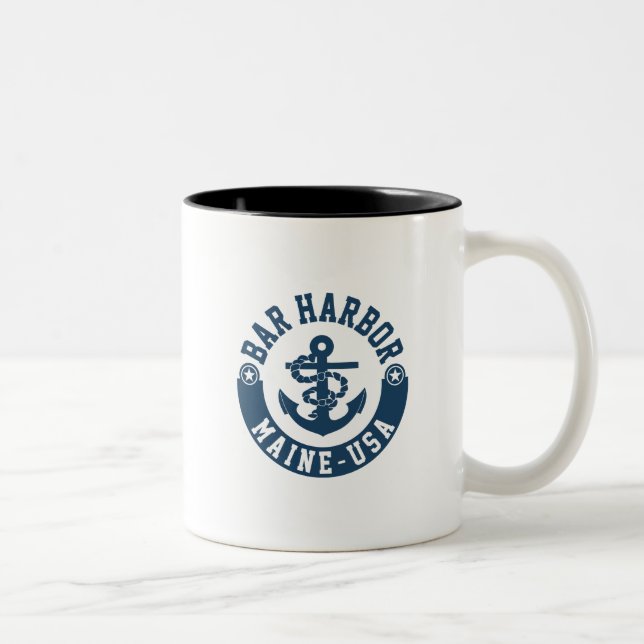 Tasse 2 Couleurs Port Maine Etats-Unis de barre (Droit)