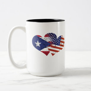 Tasse 2 Couleurs Portoricain de drapeau des Etats-Unis de drapeau