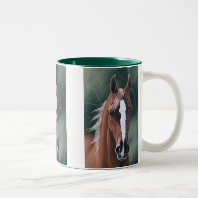 Tasse 2 Couleurs Portrait Arabe de cheval de Z (Droit)