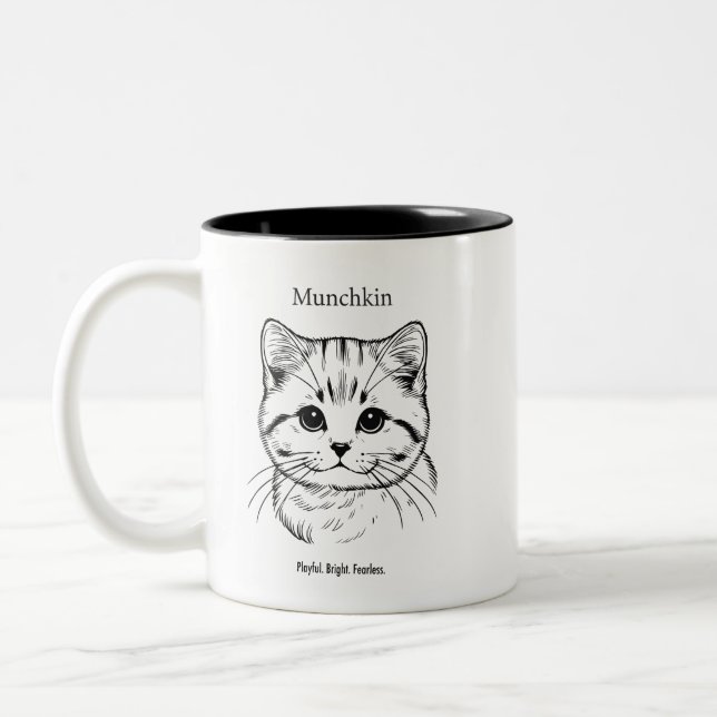 Tasse 2 Couleurs Portrait de chat Munchkin (Gauche)
