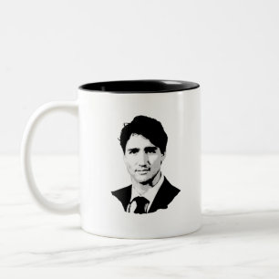 Tasse 2 Couleurs Portrait de Justin Trudeau