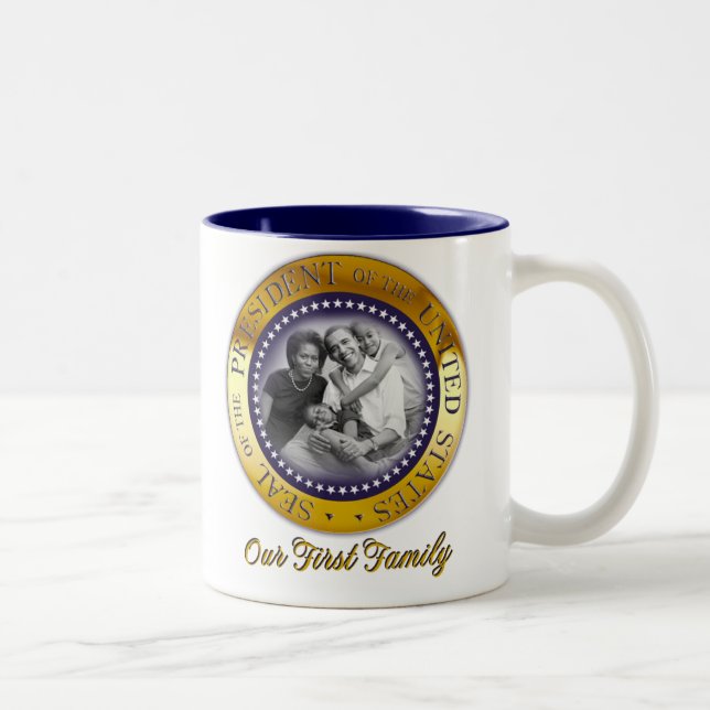 Tasse 2 Couleurs Portrait présidentiel de joint d'Obama (Droit)