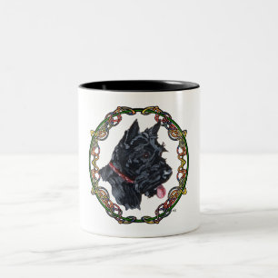 Tasse 2 Couleurs Portrait Scottie Nœud Celtique