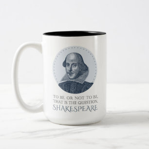 Tasse 2 Couleurs Portrait Shakespeare avec à être ou à ne pas être 