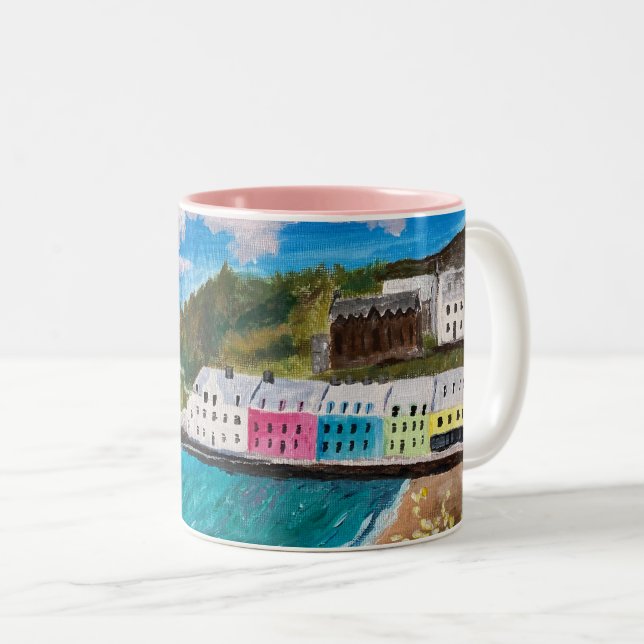 Tasse 2 Couleurs Portree Isle of Skye Scotland  (Devant droit)