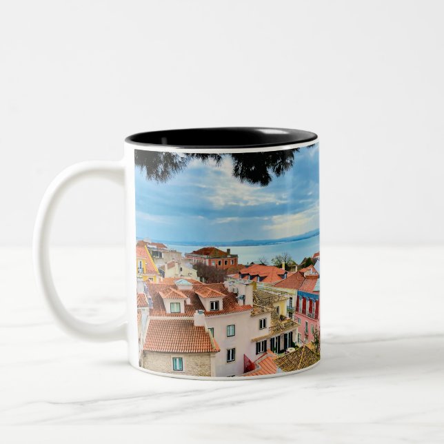 Tasse 2 Couleurs Portugal Coffee Mug, Lisbonne Photographie, (Gauche)