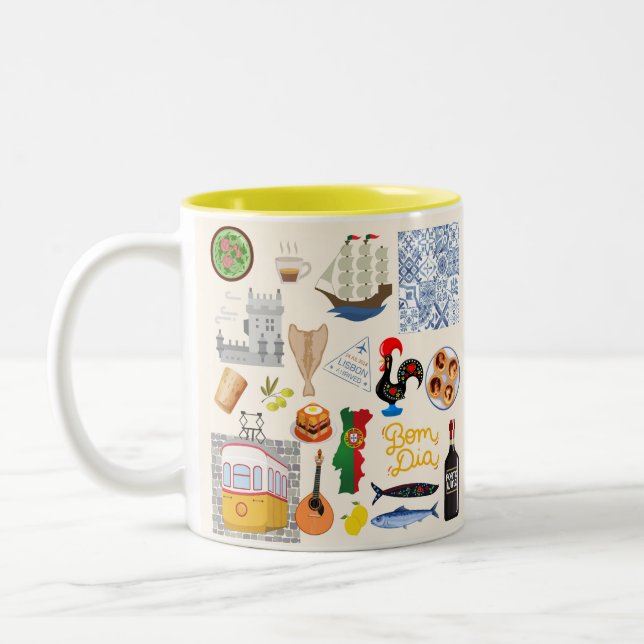 Tasse 2 Couleurs Portugal Symboles Amateurs de voyage (Gauche)