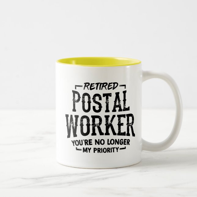Tasse 2 Couleurs Postal Worker Retraite Keepsaké Mailman Funny (Droit)
