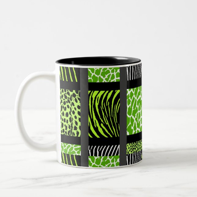 Tasse 2 Couleurs Poster de animal mixte Lime Green (Gauche)