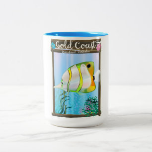 Tasse 2 Couleurs poster de voyage Gold Coast Australia.
