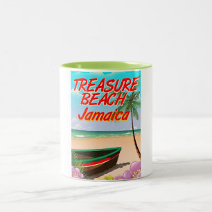 Tasse 2 Couleurs Poster de voyage Jamaïque sur la plage au trésor