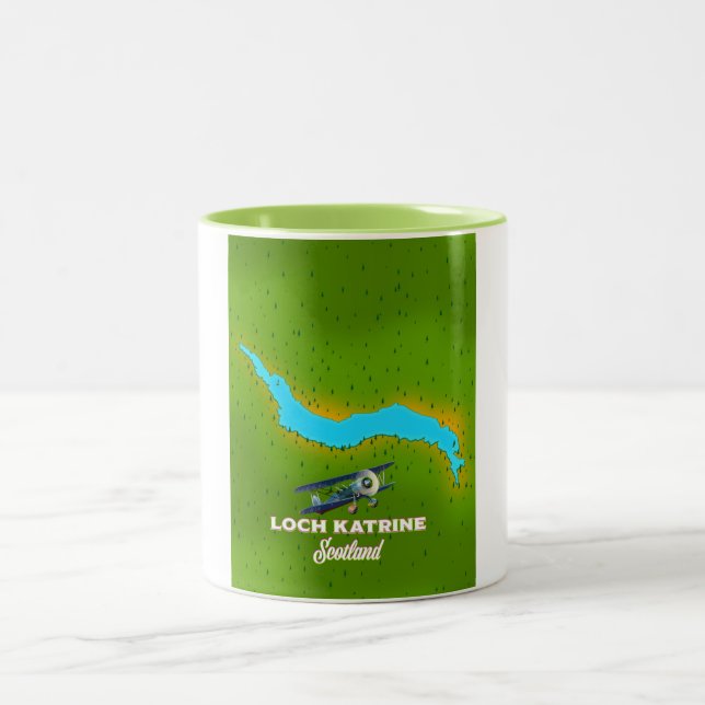 Tasse 2 Couleurs Poster de voyage Loch katrine scotland (Centre)