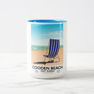 Tasse 2 Couleurs Poster de voyage vintage Cooden Beach East Sussex