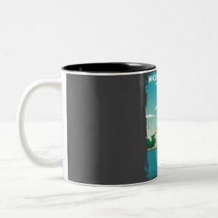 Tasse 2 Couleurs Poster de voyage Vintage de Washington DC