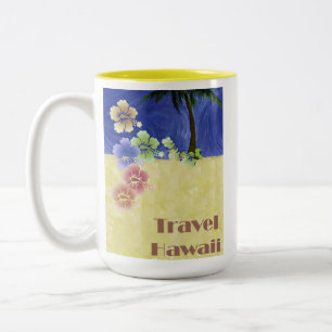 Tasse 2 Couleurs Poster du Vintage voyage rétro Hawaii Tropical Bea